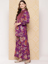 Purple Floral Printed Ethnic Tunic with Palazzos-AHTUPZ-Combo-831-ICH